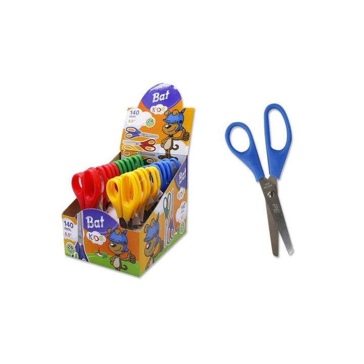 Bismark Bat Tijeras Escolares 13cm - Punta Redonda - Colores Surtidos
