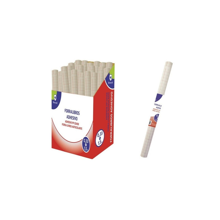 Bismark Rollo de Polipropileno 1.5x0.33m - Autoadhesivo - Cuadricula de Precision - Transparente