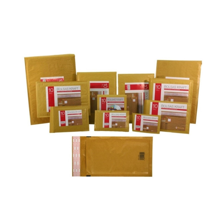 Bismark Bolsa Acolchada Kraft 180x165mm - Recubrimiento Interno de Laminas de Burbuja de Aire - Cierre Autoadhesivo - Ideal par