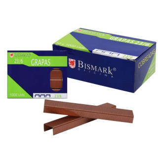 Bismark Caja de 1000 Grapas Cobreadas de Alambre de Alta Calidad - Color Cobre