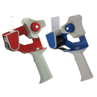 Bismark T-15 Precintadora para Rollos de hasta 50mm de Ancho - Cuchilla de Acero Templado - Empuñadura Ergonomica - Colores Ro