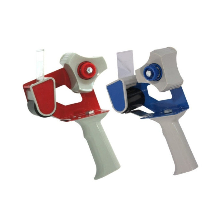 Bismark T-15 Precintadora para Rollos de hasta 50mm de Ancho - Cuchilla de Acero Templado - Empuñadura Ergonomica - Colores Ro