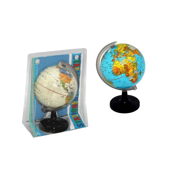 Bismark Esfera Geografica con Meridiano 10cm - Esfera Geografica con Meridiano - Cartografia Fisico-Politica - Base Alta y Robu
