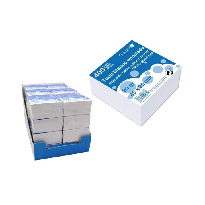 Bismark Taco Encolado de 400 Notas 85x85mm - Color Blanco