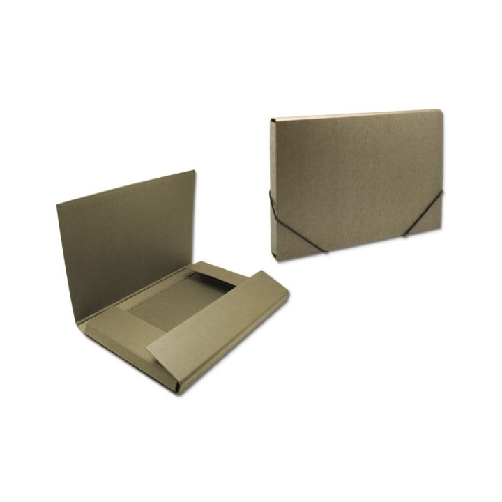 Bismark Carpeta para Proyectos - Medidas 350x230x30mm - Fabricada en Carton - Cierre con Gomas - Color Marron