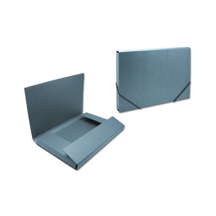 Bismark Carpeta para Proyectos - Medidas 350x230x30mm - Fabricada en Carton - Cierre con Gomas - Color Azul