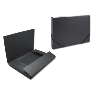 Bismark Carpeta para Proyectos - Medidas 350x230x30mm - Fabricada en Carton - Cierre con Gomas - Color Negro