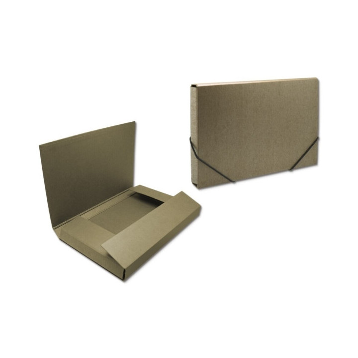 Bismark Carpeta para Proyectos - Medidas 350x230x50mm - Fabricada en Carton - Cierre con Gomas - Color Marron