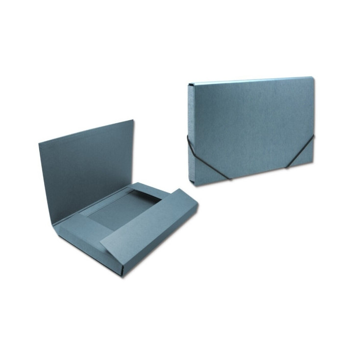 Bismark Carpeta para Proyectos - Medidas 350x230x50mm - Fabricada en Carton - Cierre con Gomas - Color Azul