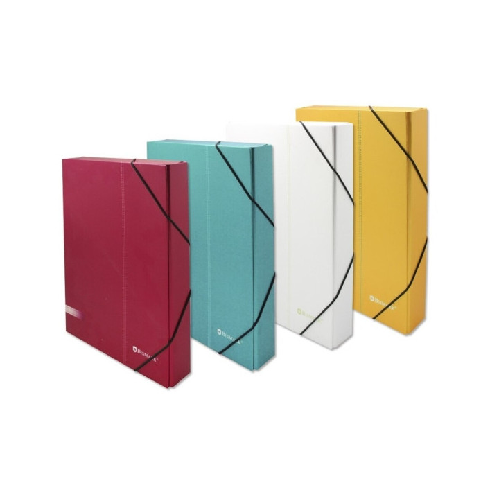 Bismark Carpeta para Proyectos - Medidas 350x230x30mm - Fabricada en Carton - Cierre con Gomas - Colores Surtidos