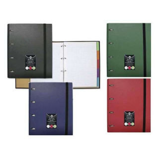 Bismark Carpeta de Anillas con Recambio de 100 Hojas Formato A4 + 5 Separadores + Sobre Portadocumentos - Colores Aleatorios Su