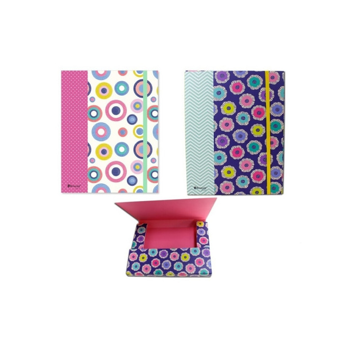 Bismark Bubble Carpeta para Proyectos A4 - Fabricada en Carton - Cierre con Goma - 2 Diseños