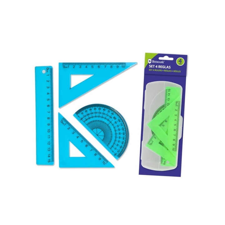 Bismark Pack de 4 Reglas para Dibujo - Incluye Regla 15cm