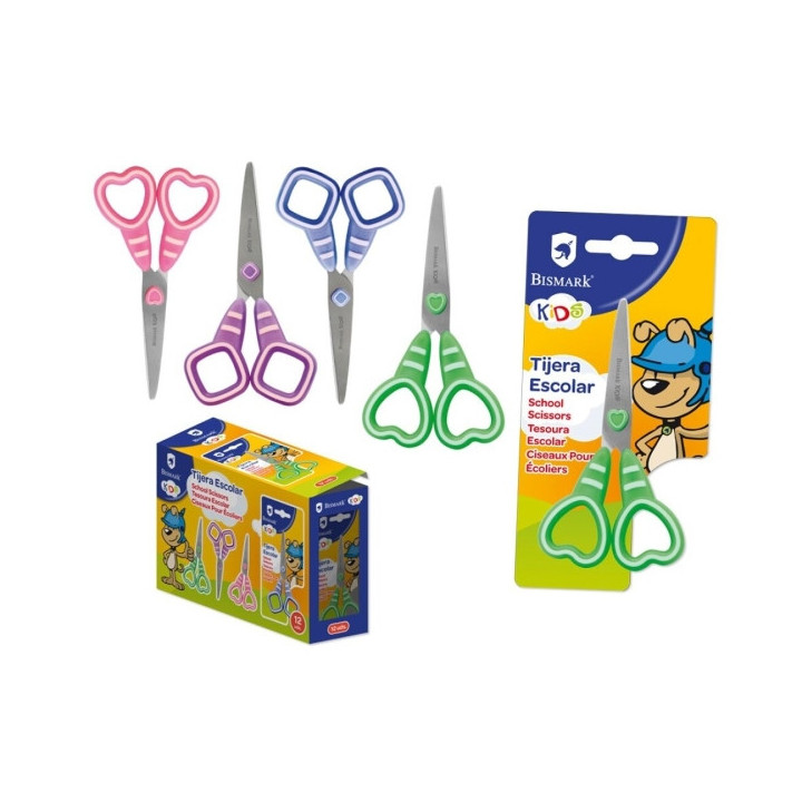Bismark Kids Sweet Candy Tijera Escolar - Mangos en Plastico - Punta Roma - 4 Diseños Surtidos