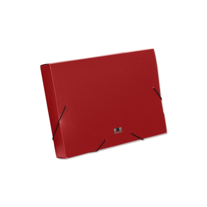 Manager Carpeta para Proyectos - Lomo de 50mm - Fabricada en Polipropileno - Cierre con Gomas - Color Rojo
