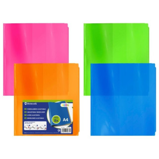 Bismark Pack de 8 Forros para Libros 305mm Polipropileno de Colores Neon - Solapa Ajustable - Facil Forrado en 3 Pasos - Sin Ne
