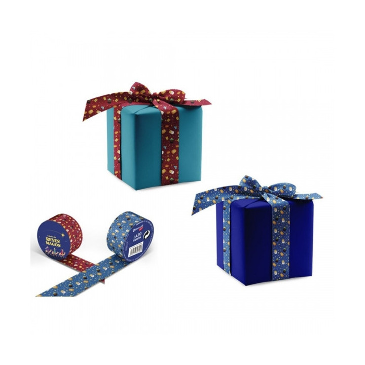 Bismark Rollo de Cinta Navideña para Regalos - Medidas 60mmx2m - 2 Diseños Aleatorios