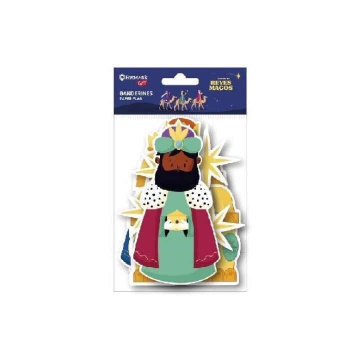 Bismark Pack de Banderines Colgantes de Papel Reyes Magos - Reyes