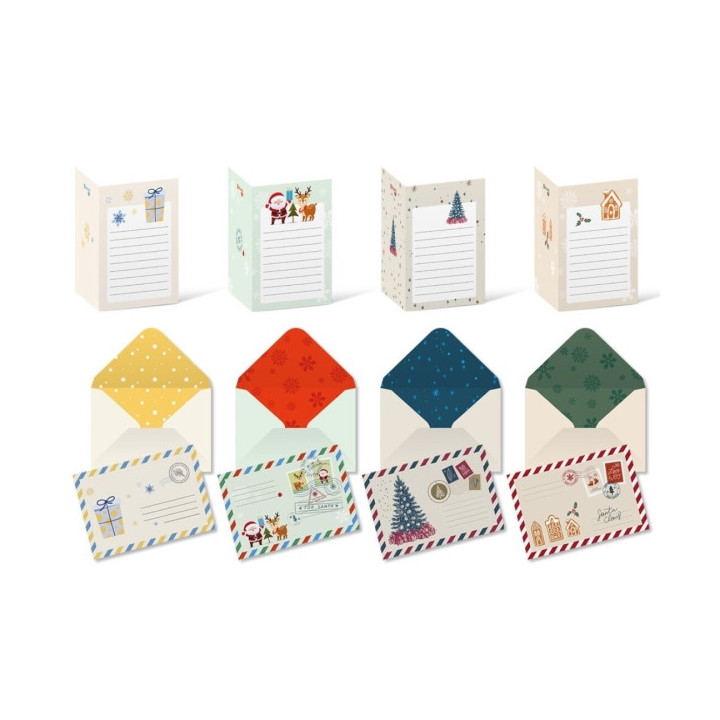 Bismark Pack de 24 Tarjetas de Felicitacion Navideña con Sobre - Tamaño Tarjeta 11.5x17.5cm - Diseños Variados