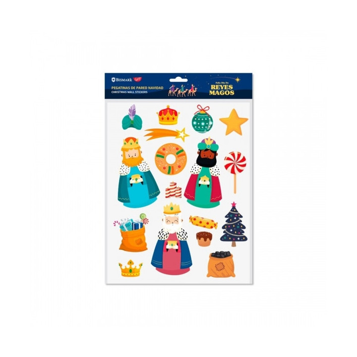 Bismark Pack de Pegatinas de Pared Navideñas - Incluyen los 3 Reyes Magos - Diseños Surtidos