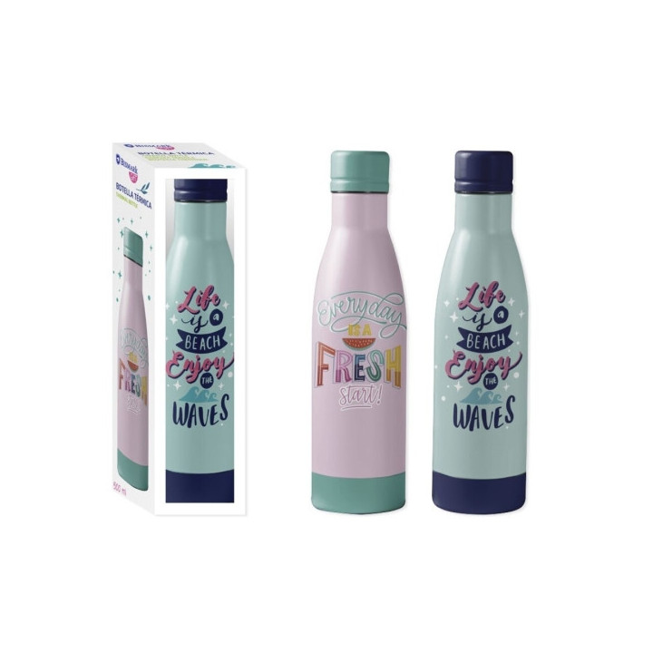 Bismark Botella Termica 500ml - Aislamiento de Vacio de Doble Pared - Tapon Hermetico - 2 Modelos Diferentes