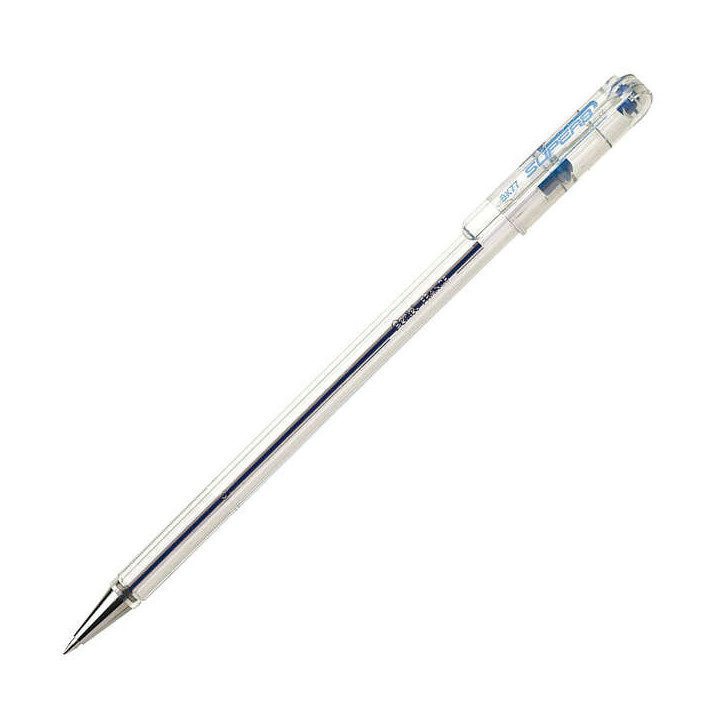 Pentel SuperB Boligrafo de Bola - Punta Fina 0.7mm - Trazo 0.35mm - Tinta con Base de Aceite - Color Azul
