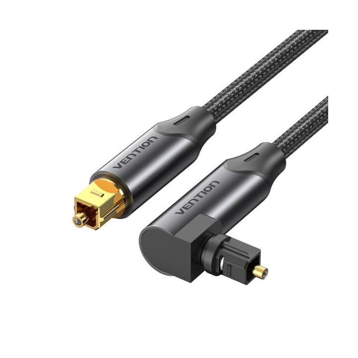 Vention Cable de Audio de Fibra Optica - 2m - Acodado - Trenzado - Color Negro