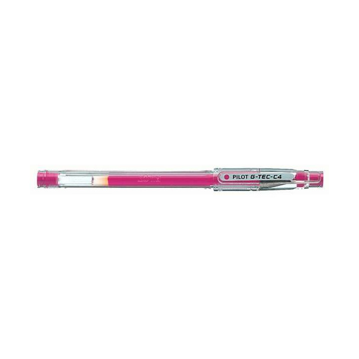 Pilot Boligrafo de Gel G-Tec C4 - Extra Fino - Recargable - Punta de Bola 0.4mm - Trazo 0.2mm - Color Rosa