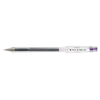 Pilot G-Tec C4 Boligrafo de Tinta Gel - Punta de Bola 0.4mm - Trazo 0.2mm - Extra Fino - Recargable - Color Violeta