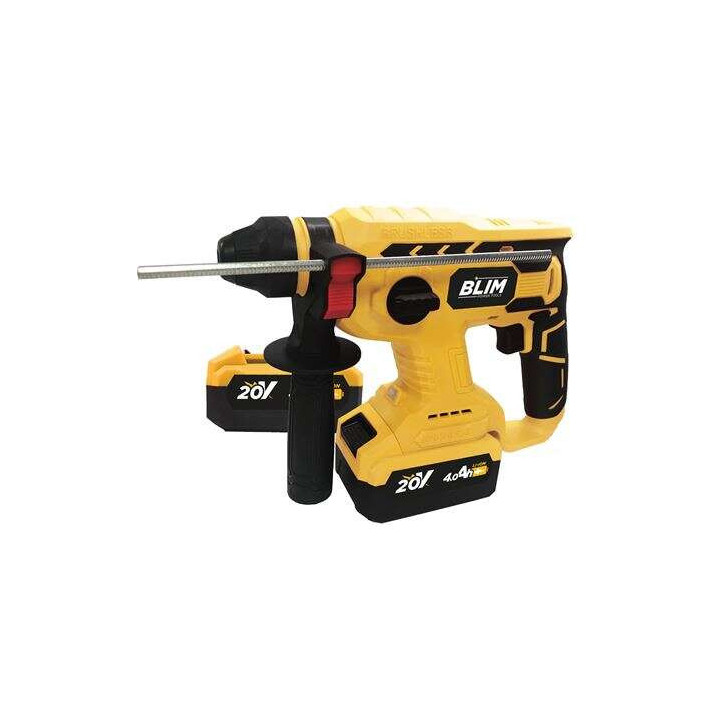 Blim Martillo Perforador a Bateria 20V 4Ah - Motor sin Escobillas - Energia de Impacto 2.2 Julios - Velocidad 0-1400rpm - Inclu