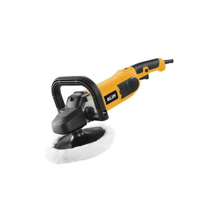 Blim Pulidora 180mm - Potencia 1500W - Velocidad Regulable - Empuñadura Ergonomica - Incluye Disco de Lana - Color Amarillo