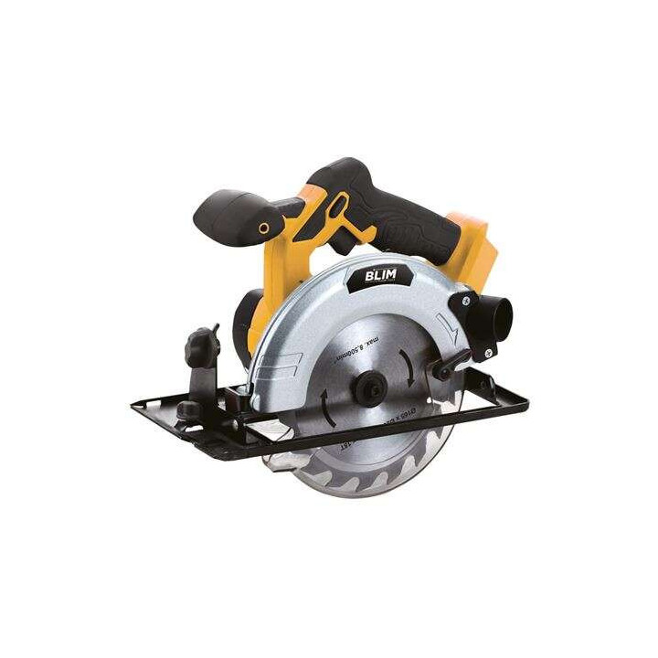 Blim Sierra Circular a Bateria 20V 4Ah 165mm - Velocidad 4000rpm - Base de Aluminio y Guia de 1 Pieza - Agarre Ergonomico - Luz