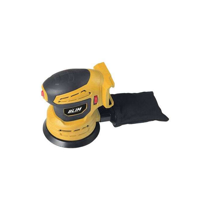 Blim Lijadora Rotorbital a Bateria 20V 2Ah 125mm - Velocidad 7000-12000rpm - Deposito para el Polvo - Luz LED