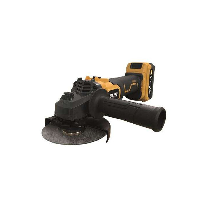 Blim Radial a Bateria 125mm 20V 4.0Ah - Velocidad sin Carga 8500rpm - Agarre Ergonomico Suave - Color Amarillo