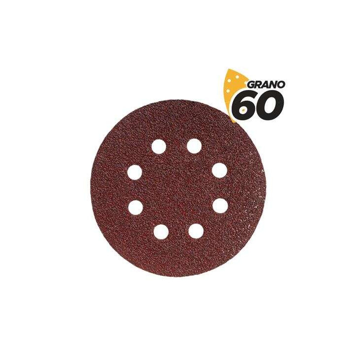 Blim Pack de 10 Lijas con Velcro para Lijadora BL0150 - 125mm - Grano 60 - Formato Circular