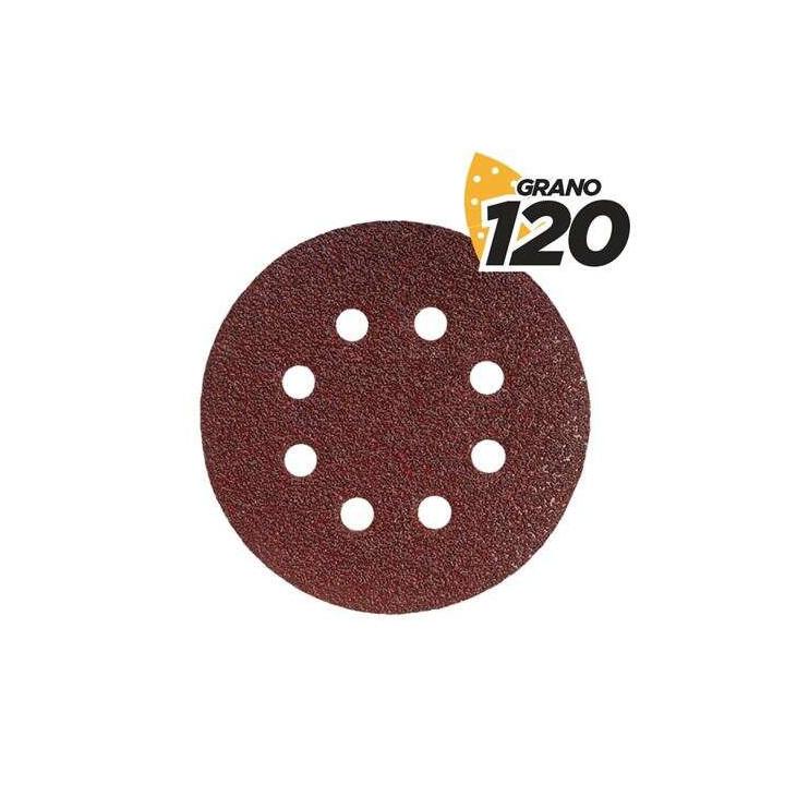 Blim Pack de 10 Lijas con Velcro para Lijadora BL0150 - 125mm - Grano 120 - Formato Circular