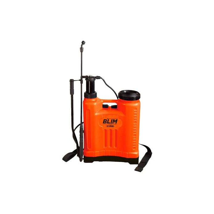 Blim Sulfatadora de Espalda Manual 12L - Bomba con Presion hasta 4 bar - Boquilla Regulable - Diseño Tipo Mochila