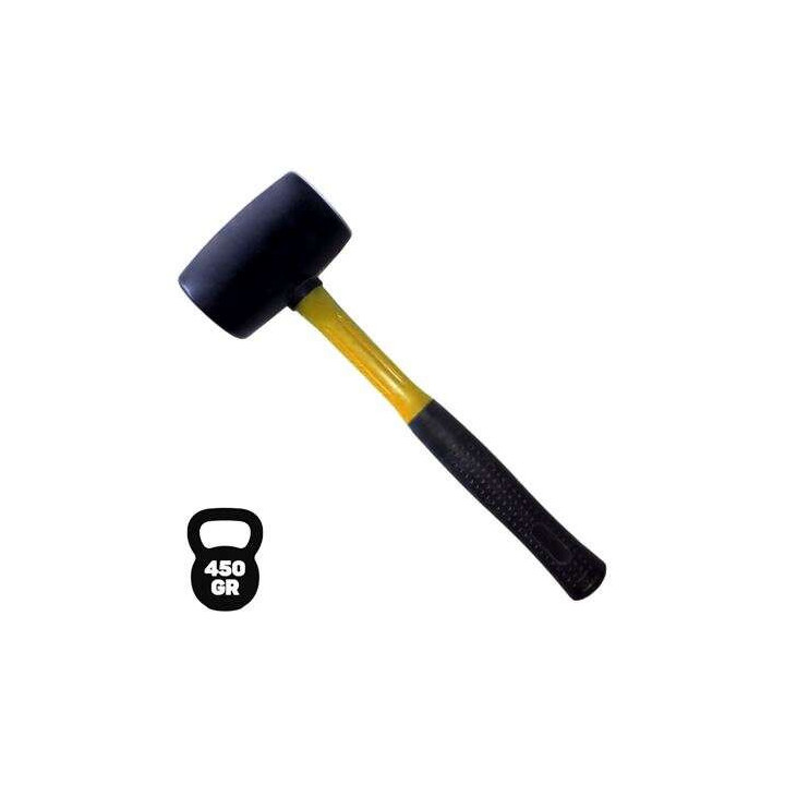 Blim Mazo para Trabajos Delicados - Peso 450G - Cabeza de Caucho - Mango de Fibra - Color Negro