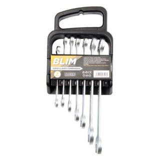 Blim Juego de 7 Llaves Combinadas - Cromo Vanadio - Marcas de Tamaño Unidireccionales y Grandes - Acabado Micromate Chapado en