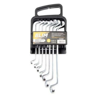 Blim Juego de 7 Llaves Estrella Acodadas - Aleacion de Acero de Altas Prestaciones - Marcas de Tamaño Unidireccionales y Grand