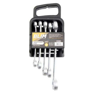 Blim Juego de 5 Llaves Fijas para Racores - Aleacion de Acero de Altas Prestaciones - Marcas de Tamaño Unidireccionales y Gran
