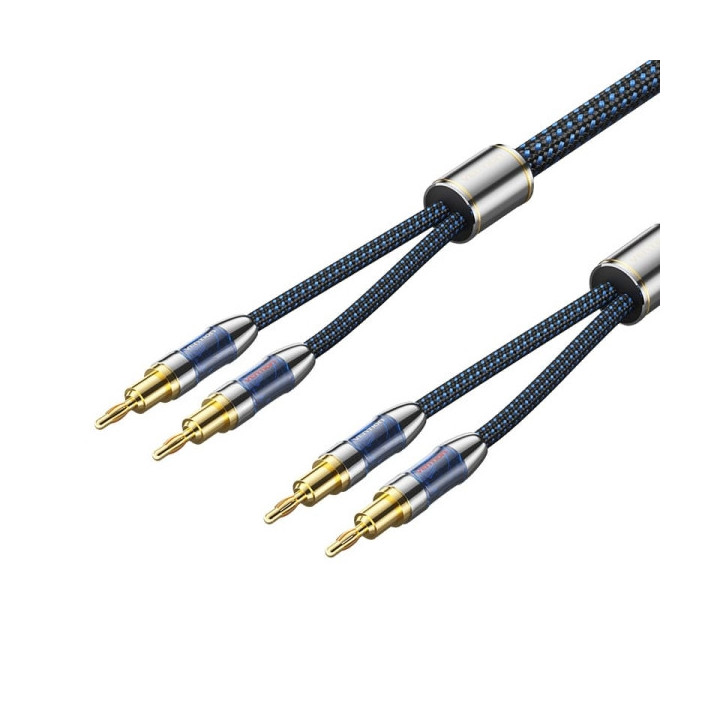 Vention Cable Estereo 3x Banana Macho a 2x Banana Macho - 3m - Trenzado - Color Azul
