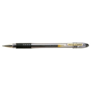 Pilot Boligrafo de Gel G1 Grip - Recargable - Grip de Goma - Punta de Bola 0.5mm - Trazo 0.3mm - Cuerpo Transparente - Color Ne