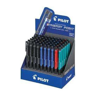 Pilot Synergy Point Expositor de 60 Boligrafos de Gel Retractiles - Punta Fina 0.5mm - Trazo 0.25mm - Recargable - Colores Surt