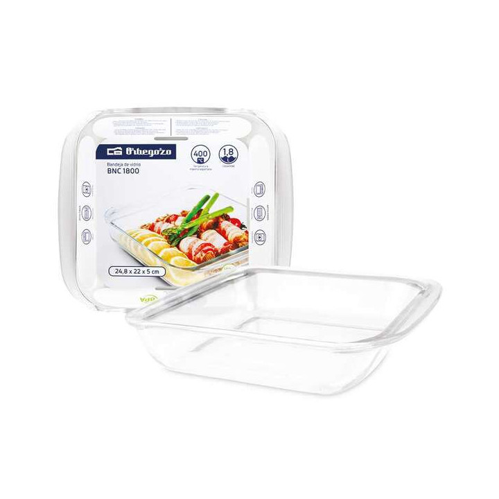Orbegozo Serie BNC Bandejas de Vidrio - Versatilidad en tu Cocina - Resistencia y Durabilidad Unicas - Capacidadad 1.8L - Apto