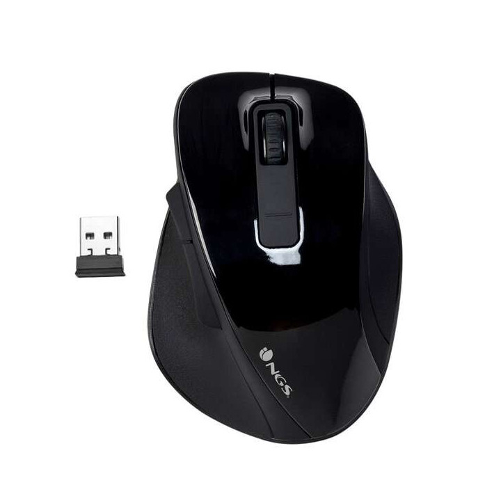 NGS Bow Raton Inalambrico USB 1600dpi - 4 Botones - Uso Diestro - Color Negro