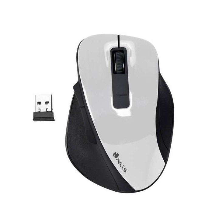 NGS Bow Raton Inalambrico USB 1600dpi - 4 Botones - Uso Diestro - Color Blanco/Negro