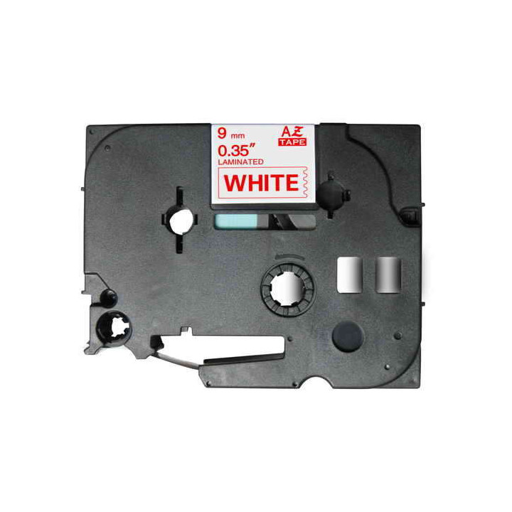 Brother TZe222 Cinta Laminada Generica de Etiquetas - Texto rojo sobre fondo blanco - Ancho 9mm x 8 metros