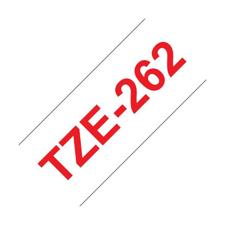 Brother TZe262 Cinta Laminada Generica de Etiquetas - Texto rojo sobre fondo blanco - Ancho 36mm x 8 metros