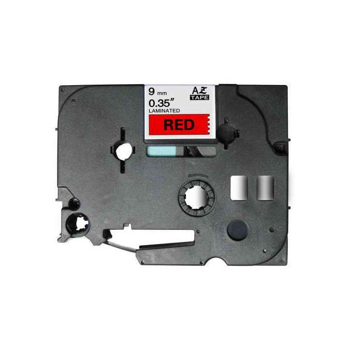 Brother TZe421 Cinta Laminada Generica de Etiquetas - Texto negro sobre fondo rojo - Ancho 9mm x 8 metros